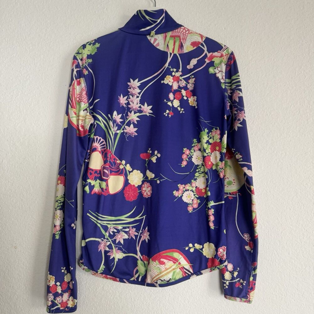 Ralph Lauren Polo Golf Shirt Sz M Bright Floral Print Long Sleeve 1/4 Zip Colors - Picture 13 of 16